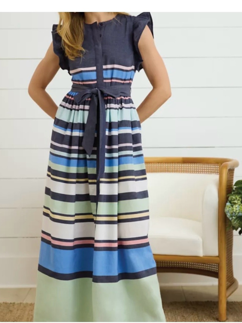 Women’s XL Sewing Down South x Crown & Ivy Wright Maxi Dress w/ Sash
